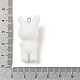 Подвески из флокированной смолы с милыми кроликами MACR-P043-J03-3