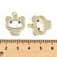 Латунные микропаве прозрачные подвески с фианитом KK-K365-22G-3