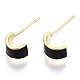 Серьги-кольца из латуни с эмалью KK-N232-97B-NF-1