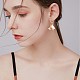 Серьги-кольца с белыми эмалевыми лилиями JE970A-7
