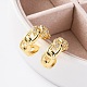Серьги-каффы из латуни с микропаве из прозрачного кубического циркония EJEW-H147-11G-2