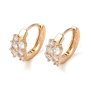 Серьги-кольца из латуни с прозрачным стеклом EJEW-M238-77KCG