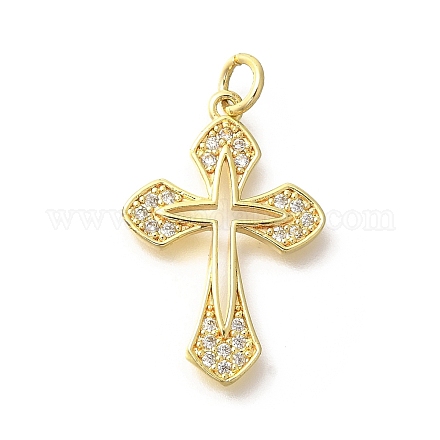 Латунные микропаве прозрачные подвески с фианитом KK-M297-08G-1