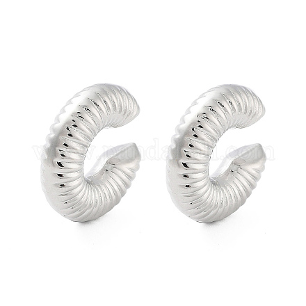 Серьги-каффы с текстурированными латунными кольцами EJEW-R150-02P-A-1