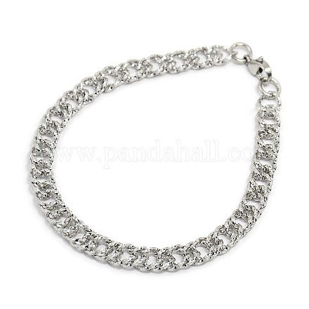 Модные браслеты из кубинской цепи из нержавеющей стали 304 STAS-A028-B062P-1