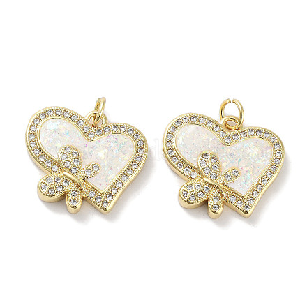 Латунные микропаве прозрачные подвески с фианитом KK-L213-018G-02-1