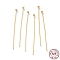 925 Sterling Silver Flat Head Pins, Real 18K Gold Plated, 22 Gauge, 30x0.6mm, Head: 2mm