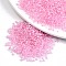 8/0 Glass Seed Beads, Transparent Inside Colours, Round Hole, Round, Pearl Pink, 8/0, 3~4x2~3mm, Hole: 0.8mm, about 15000pcs/bag