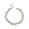 Non-Tarnish 304 Stainless Steel Rings Link Chain Bracelet, Stainless Steel Color, 7-3/8 inch(18.8cm)