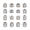 16Pcs 8 Styles 304 Stainless Steel Beads, Column, Stainless Steel Color, 5.5~10x6~8mm, Hole: 2.2~4mm, 2pcs/style