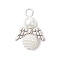 50Pcs Acrylic Imitation Pearl & Glass Pearl Pendants, with Alloy Beads, Angel Charms, Antique Silver & Platinum, 27x19x10mm, Hole: 4mm