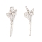 Brass Pendants, with Jump Rings, Cadmium Free & Lead Free, Long-Lasting Plated, Scissors, Platinum, 20x7x2mm, Hole: 3mm