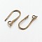 Brass Earring Hooks for Earring Designs, Ear Wire, with Horizontal Loop, Lead Free & Cadmium Free, Antique Bronze, 20.5x8.5x2.5mm, Hole: 2mm, 18 Gauge, Pin: 1mm
