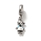 304 Stainless Steel Enamel European Dangle Charms, Large Hole Pendants, Boy, Antique Silver, Light Sky Blue, 25mm, Pendant: 14x7x4mm, Hole: 4mm