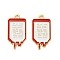 Alloy Enamel Pendants, Golden, Medical Theme, Infusion Bag, White, 28x14.5x1mm, Hole: 1.8mm