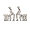 Non-Tarnish Mother's Day/Teachers' Day 201 Stainless Steel Pendants, Mother with Son & Daughter/Teacher with Students Charms, Stainless Steel Color, 26.5x24.3x1.4mm, Hole: 6.5x3.3mm