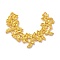 Rack Plating Alloy Pendants, Flower, Golden, 37.5x51x3mm, Hole: 2mm
