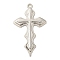 Alloy Pendants, Cross, Platinum, 57x34.5x6.5mm, Hole: 3mm