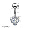 Clear Cubic Zirconia Belly Button Rings, Stainless Steel Piercing Navel Rings, Curved Barbell Body Jewelry for Women, Stainless Steel Color, Heart, 8~13mm, Bar: 10x1.5mm
