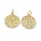 Brass Micro Pave Cubic Zirconia Pendants, Cadmium Free & Nickel Free & Lead Free, with Glass Rhinestone & Jump Ring, Real 18K Gold Plated, Flat Round with Sun & Moon Charms, Clear, 15x14x2mm, Hole: 3.5mm
