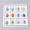 Handmade Gold Sand Lampwork Pendants, Inner Flower, Oval, Mixed Color, 43~46x25x12mm, Hole: 5mm, Box Size: 20x19.5x1.3cm, 12pcs/box.
