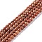 Natural Silver Line Jasper Beads Strands, Dyed & Heated, Round, Sienna, 4~4.5mm, Hole: 1mm, about 91~98pcs/strand, 14.96~15.35(38~39cm)