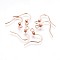 316 Surgical Stainless Steel Earring Hooks, Ear Wire, with Horizontal Loop, Rose Gold, 16x16~19.5x3mm, Hole: 2mm, Pin: 0.7mm