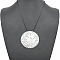 Alloy Pendant Necklace Round Heart Love Flower Fish Pendant Necklace, Silver