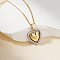 Stylish Brass Micro Pave Clear Cubic Zirconia Pendant Necklaces for Daily Wear, Perfect Gift, Golden, Heart, 15.75 inch(40cm)