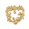 304 Stainless Steel Pendants, Mushroom Garland Heart Charms, Ion Plating(IP), Real 18K Gold Plated, 30x29x2mm, Hole: 2mm