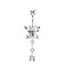 Piercing Jewelry, Brass Cubic Zirconia Navel Ring, Belly Rings, with 304 Stainless Steel Bar, Butterfly, Stainless Steel Color, 43x12.5mm, Pin: 1.6mm
