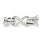 Brass Micro Pave Clear Cubic Zirconia Fold Over Clasps, Cadmium Free & Nickel Free & Lead Free, Infinity, Platinum, 36mm