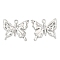 Non-Tarnish 304 Stainless Steel Pendants, Butterfly Charm, Stainless Steel Color, 21x25x2mm, Hole: 3mm