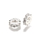 Brass Micro Pave Clear Cubic Zirconia Beads, Rack Plating, Long-Lasting Plated, Lead Free & Cadmium Free, Flat Round, Silver, 7.5x2.5mm, Hole: 3.5mm