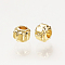 Brass Spacer Beads, Nickel Free, Real 18K Gold Plated, Lantern, 3x2.5mm, Hole: 1mm
