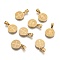 Flat Round with San Benito & Word 304 Stainless Steel Charms, Golden, 15x12x1.2mm, Hole: 4x6.5mm
