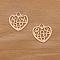 Alloy Pendants, Heart Charms, Light Gold, 19x19mm