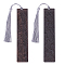 2Pcs 2 Style Blackwood Bookmarks, Rectangle, Black, 140x28mm, 1pc/style