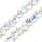 Electroplate Glass Beads Strands, AB Color Plated, Nuggets, Clear AB, 7x6.5x6mm, Hole: 0.9mm, about 90pcs/strand, 24.41 inch(62cm)