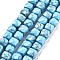Natural Turquoise Beads Strands, Dyed, Faceted, Cube, 6.5~7x6.5~7x6.5~7mm, Hole: 1mm, about 61~62pcs/strand, 15.47~15.67 inch(39.3~39.8cm)