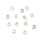 Brass Beads, Cadmium Free & Lead Free, Square, 925 Sterling Silver Plated, 2.5x2.5x1mm, Hole: 1.2mm