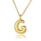 304 Stainless Steel Chunky Initial Pendant Necklaces, Real 18K Gold Plated, Letter G, 15.75 inch(40cm)