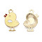 Alloy Enamel Pendants, Light Gold, Chick, Lemon Chiffon, 20x13x2mm, Hole: 1.8mm