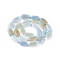 Natural Aquamarine Beads Strands, Oval, 14~16x8~9x3~5mm, Hole: 0.7mm, about 25~27pcs/strand, 16.inch(40cm)