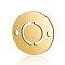 201 Stainless Steel Links connectors, Flat Round with Letter, Golden, Letter.O, 12x0.8mm, Hole: 0.8mm