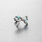 316L Surgical Stainless Steel Pave Light Sky Blue AB Color Cubic Zirconia Cartilage Earrings, Stainless Steel Color, Bowknot, 6mm, Pin: 0.8mm