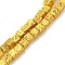 Electroplated Natural Lava Rock Beads Strands, Cube, Golden Plated, 3~3.5x3~3.5x3~3.5mm, Hole: 1mm, about 124pcs/strand, 16.14''(41cm)