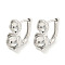 Brass Hoop Earring Findings, Cadmium Free & Nickel Free & Lead Free, Real Platinum Plated, 12x17mm, Pin: 0.5mm
