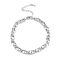 Rack Plating Brass Bracelets for Women, Long-Lasting Plated, Lead Free & Cadmium Free, Platinum, 7-1/4 inch(18.3cm)