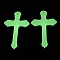 Luminous Transparent Acrylic Pendants, Glow in the Dark, Cross, Mint Cream, 39.5x24.5x4.5mm, Hole: 1.8mm, about 550pcs/500g